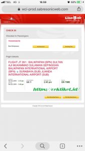 Boarding Pass Lion Air